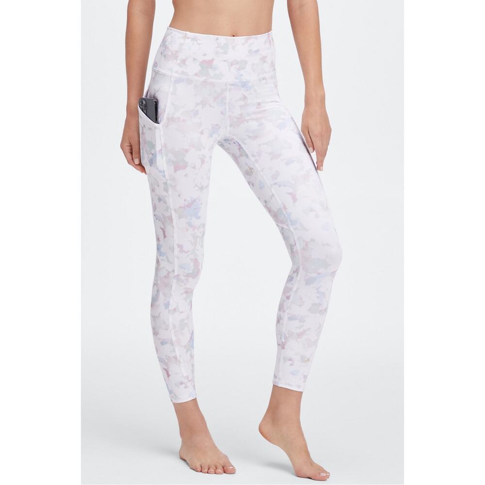 Fabletics Oasis PureLuxe High-Waisted Soft White Colorful 7/8 Legging